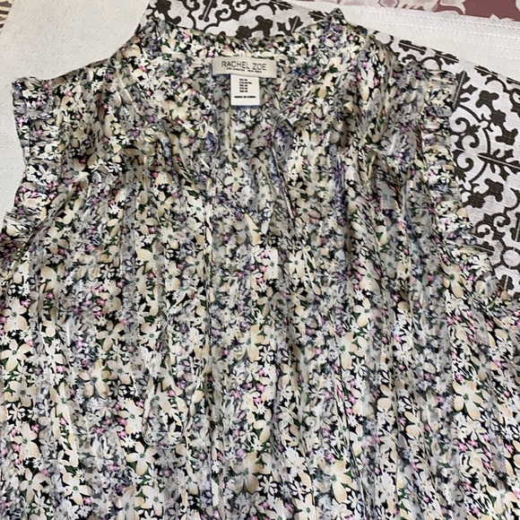 Women’s Floral Print Silver Detail Rachel Zoe Top - Picture 5 of 11